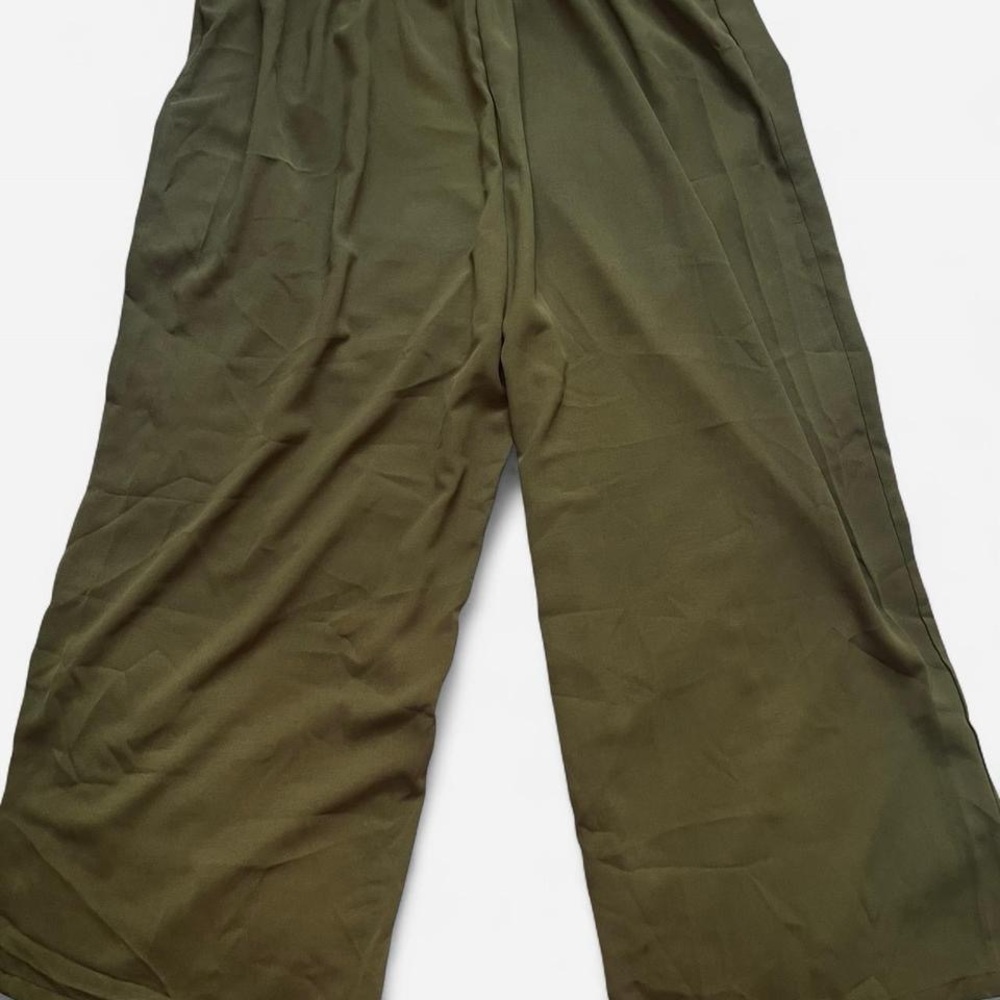 Olive Green Wide-Leg Pants